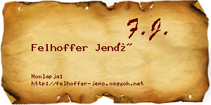 Felhoffer Jenő névjegykártya